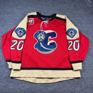 SP Columbus Cottonmouths ECHL Hockey Jersey Mens 20 Roy Red Signed Game Worn 54